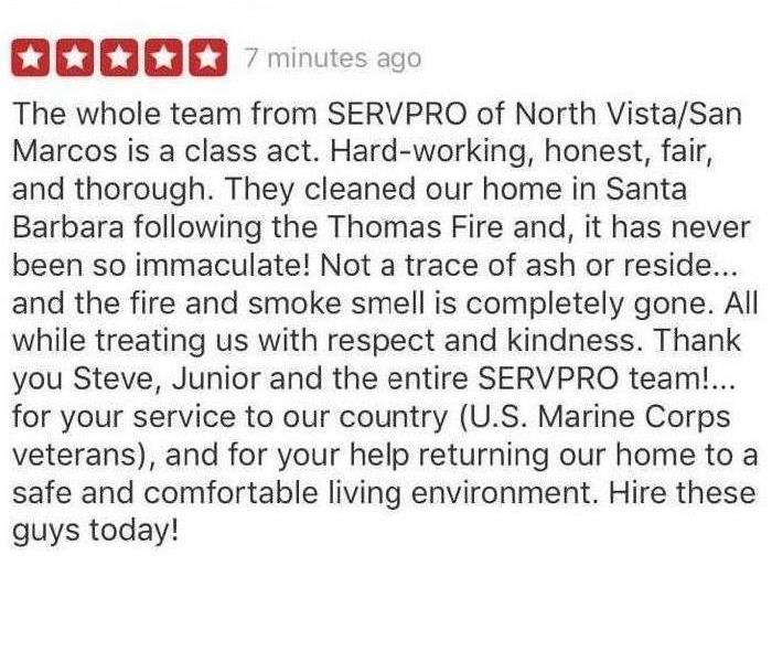 Yelp review expressing gratitude to our team.